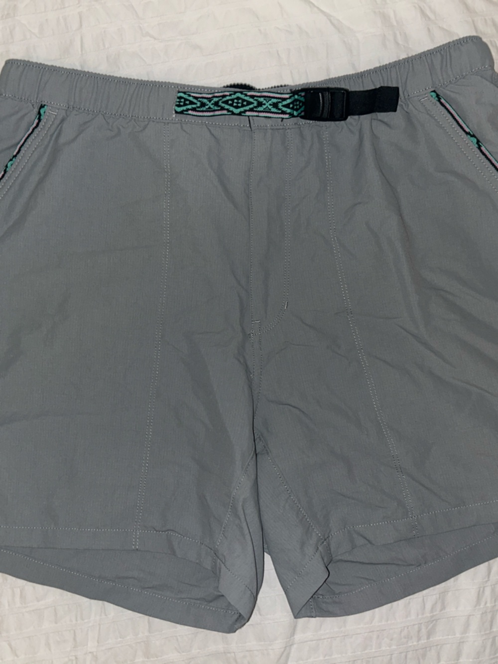 chubbies Gray Active Shorts with Woven Accent Belt